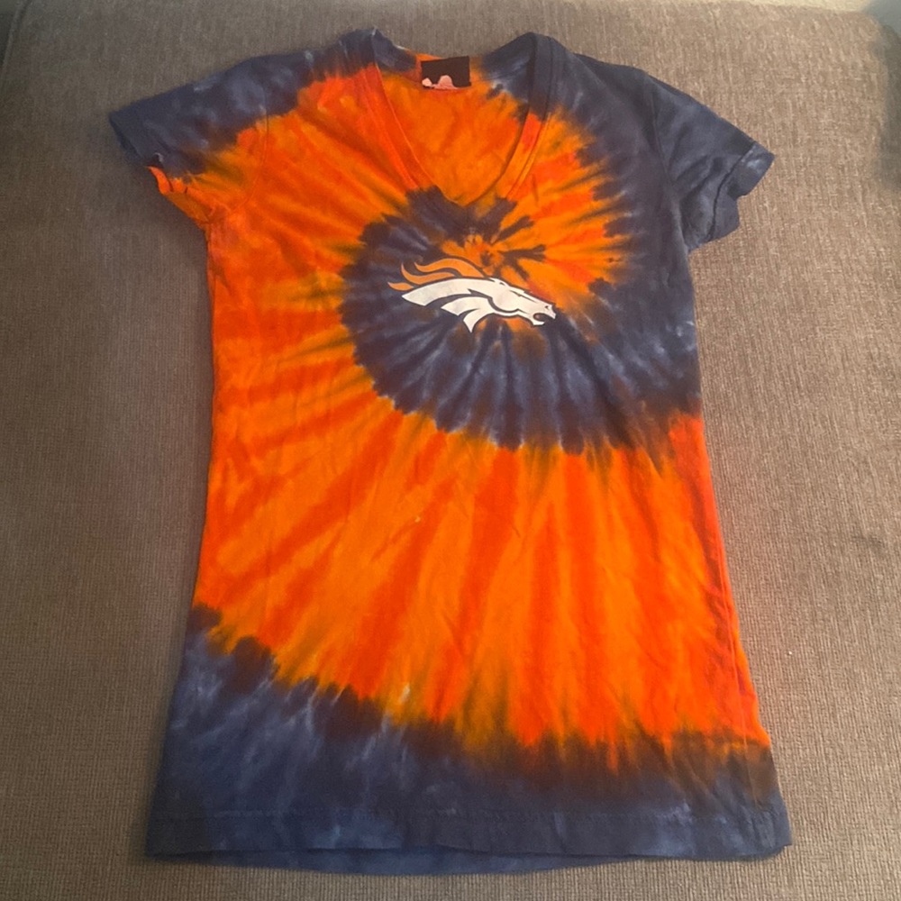 Women’s size small Denver Broncos tie dye shirt